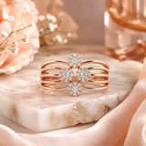 Gilded Groove 18KT Gold Diamond Ring