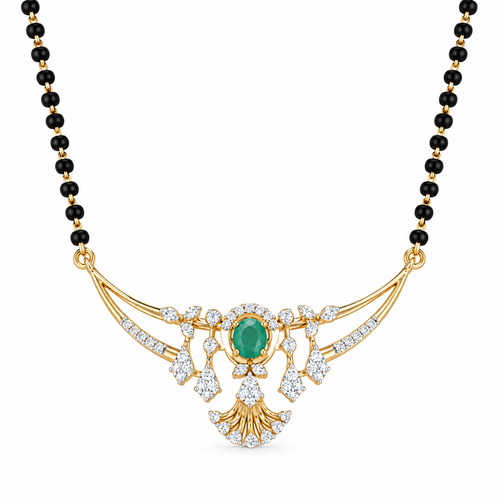 Gilded Lippan 14KT Gold Diamond Mangalsutra