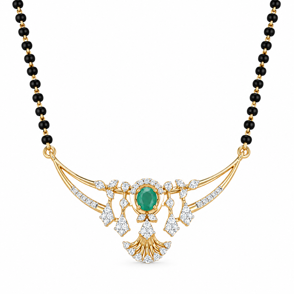 Gilded Lippan 14KT Gold Diamond Mangalsutra