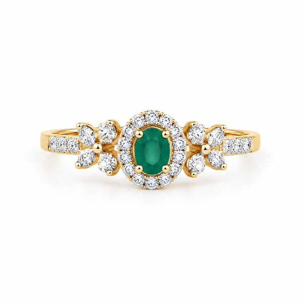 Gilded Lippan 14KT Gold Diamond Ring