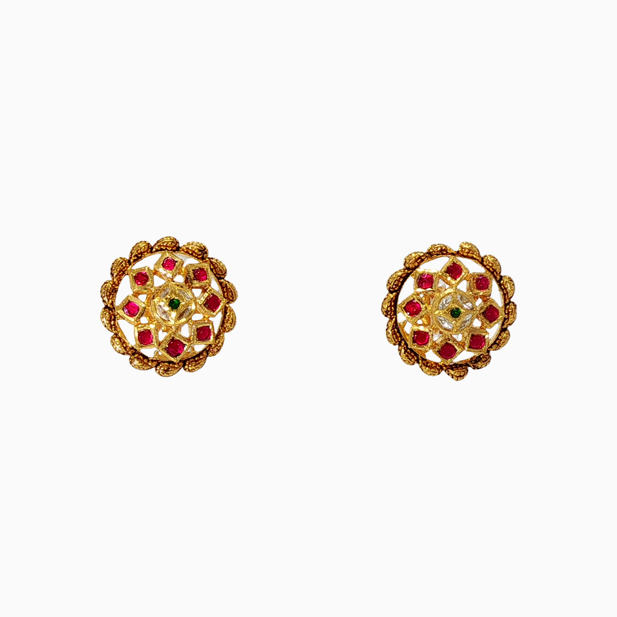 Gitanjali 22KT Gold Kundan Stud Earrings