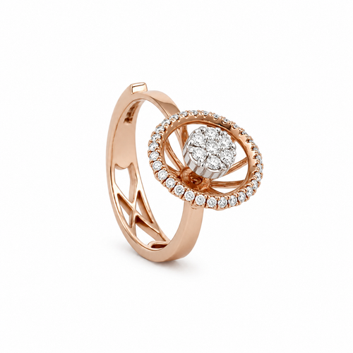 Gleaming Circle 18KT Gold Diamond Ring