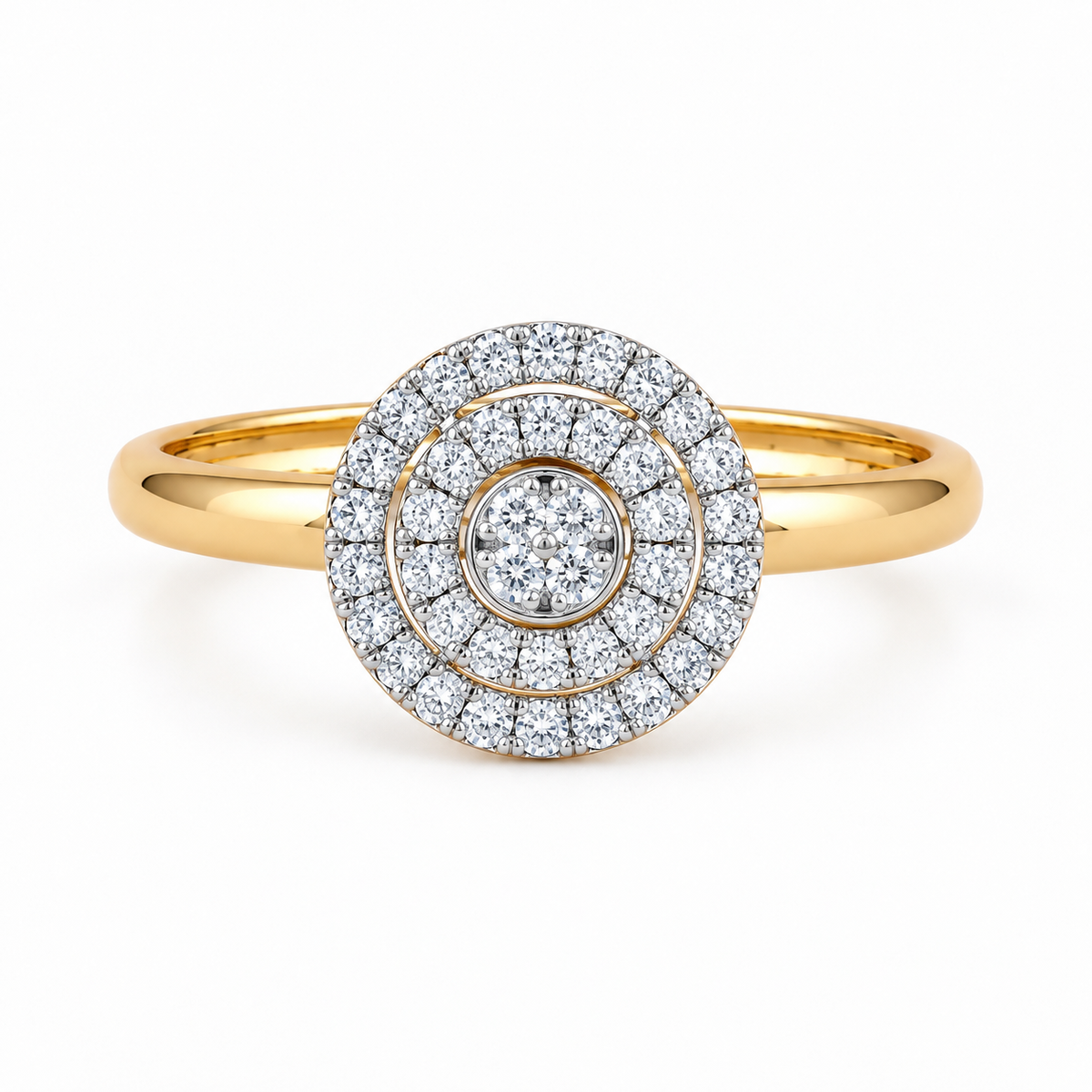 Glittery Orbits 14KT Gold Diamond Ring