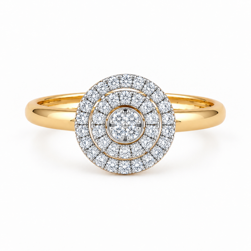 Glittery Orbits 14KT Gold Diamond Ring