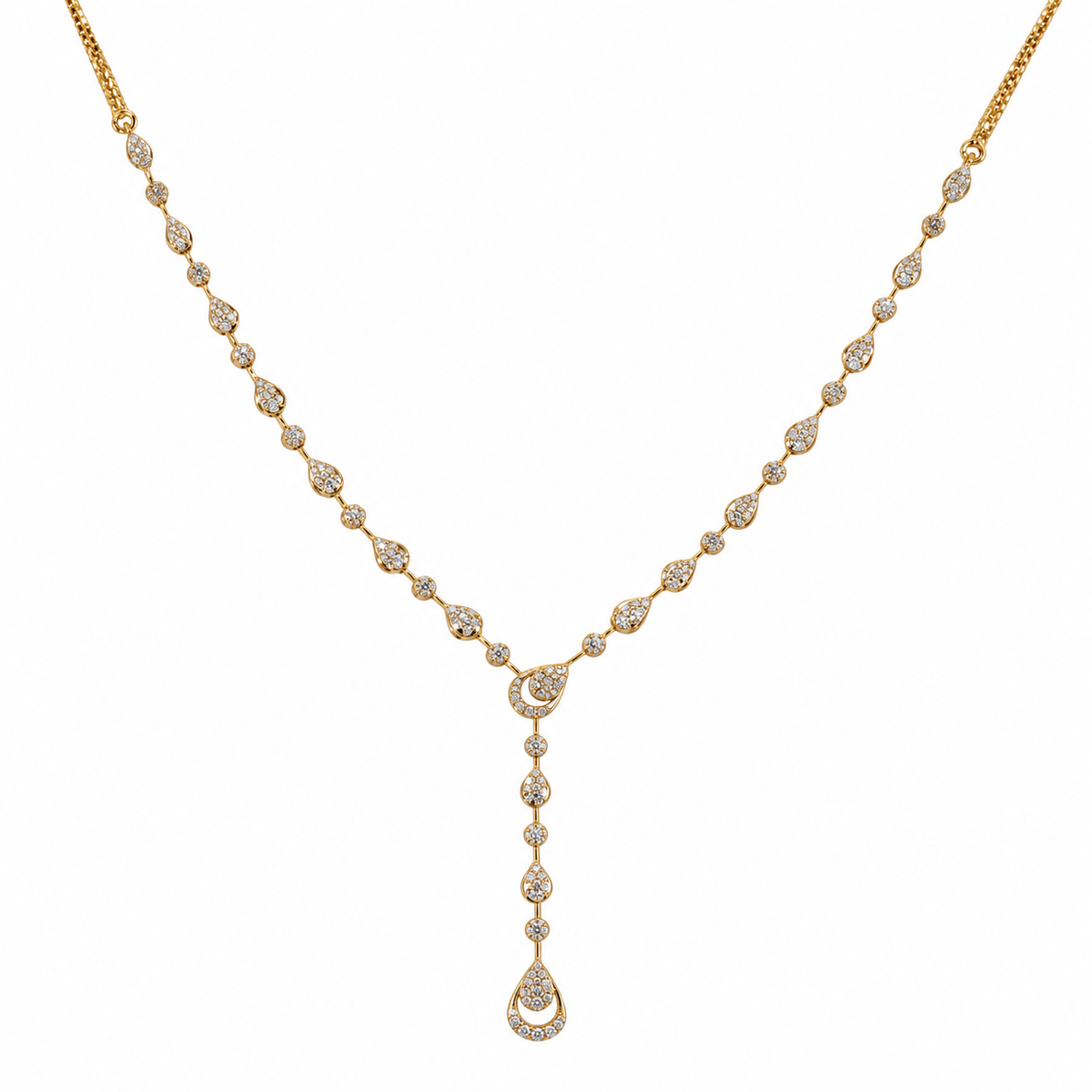 Glorious Drop 14KT Gold Diamond Lariat Necklace