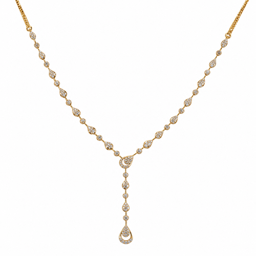 Glorious Drop 14KT Gold Diamond Lariat Necklace