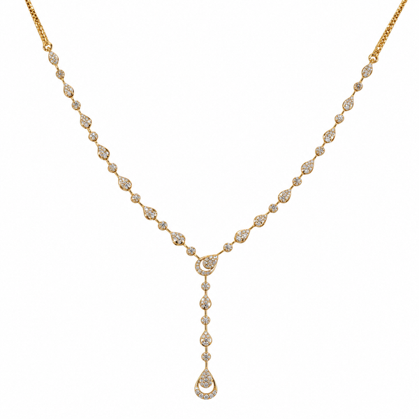 Glorious Drop 14KT Gold Diamond Lariat Necklace