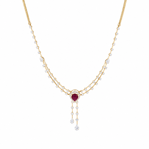 Glow Paisley 14KT Gold Diamond Necklace