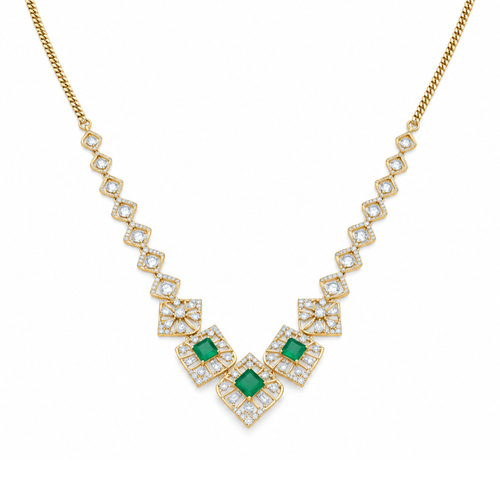 Graceful Petal 14KT Gold Diamond Necklace