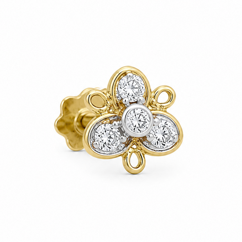 Happy Bloom 18KT Gold Diamond Nose Pin