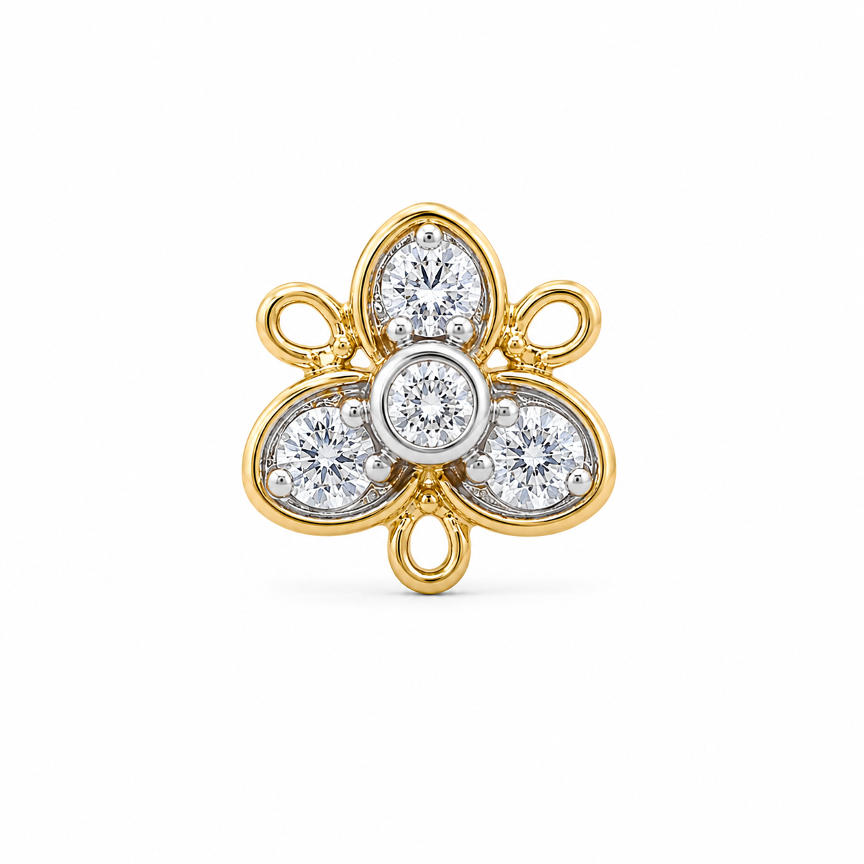 Happy Bloom 18KT Gold Diamond Nose Pin