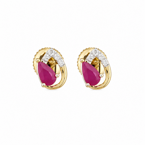 Harlena 14KT Gold Diamond Stud Earrings
