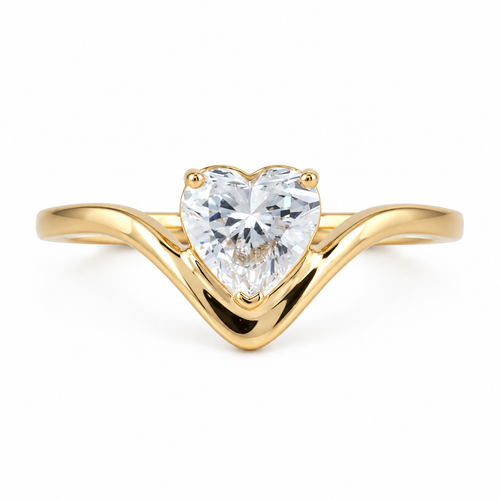 Heart Solitaire 14KT Lab Grown Diamond Ring
