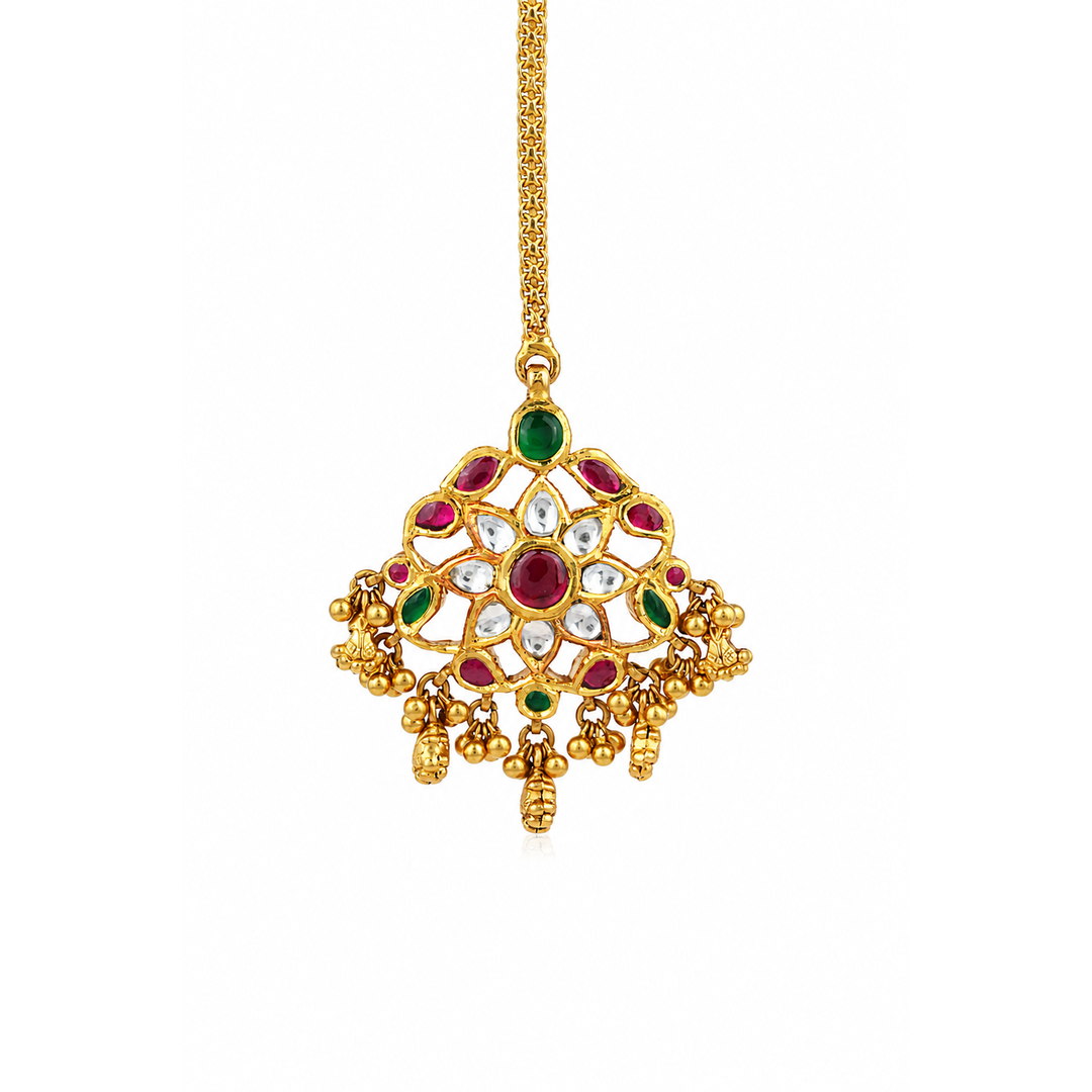 Hemani 22KT Gold Kundan Maang Tikka