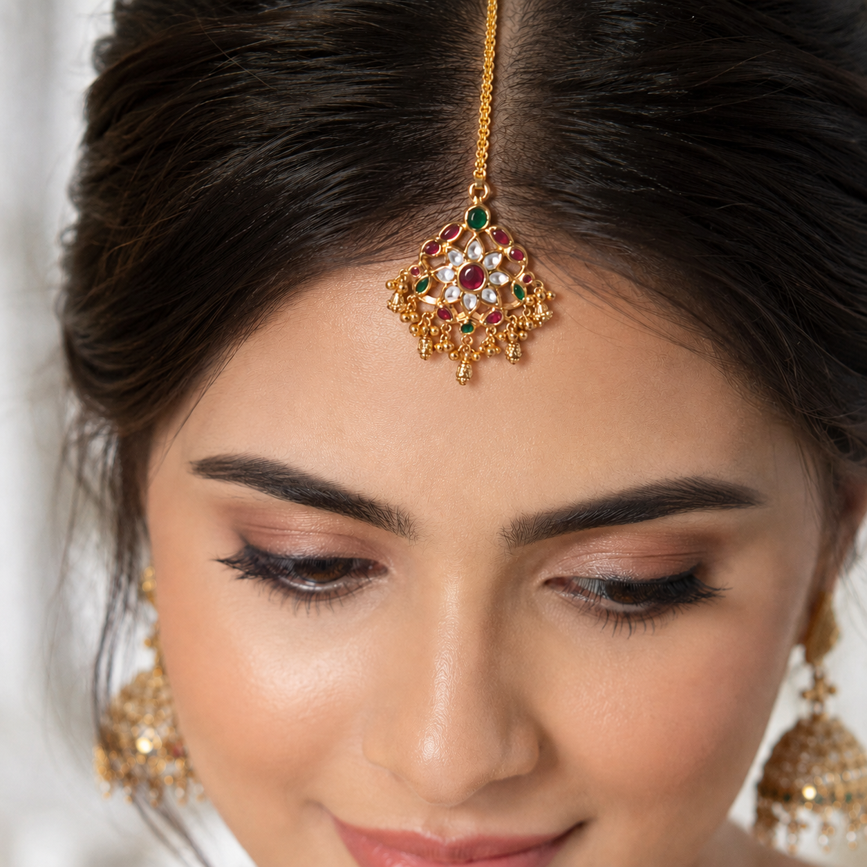 Hemani 22KT Gold Kundan Maang Tikka