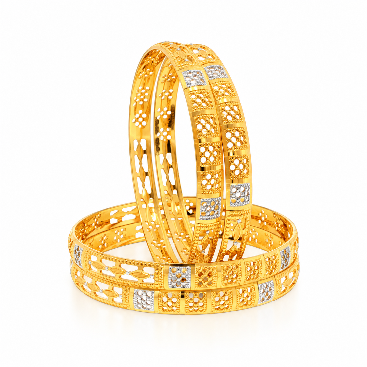 Divyani 22KT Gold Dual Tone Bangles
