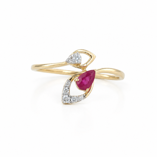 Ipsita Pear 14KT Gold Diamond Ring