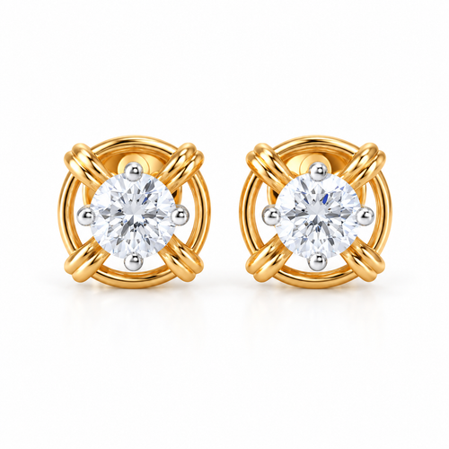 Jane Solitaire 14KT Lab Grown Diamond Stud Earrings