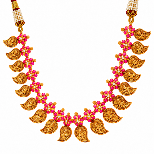 Jivanta 22KT Gold Temple Mango Necklace