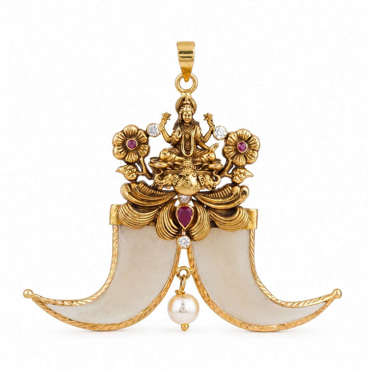 Lakshmi 22KT Gold Tiger Nail Pendant