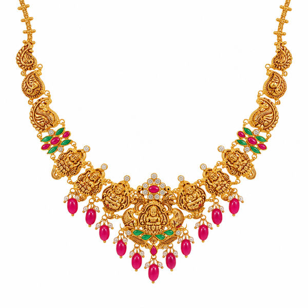 Lakshmi Krupa 22KT Gold Temple Necklace