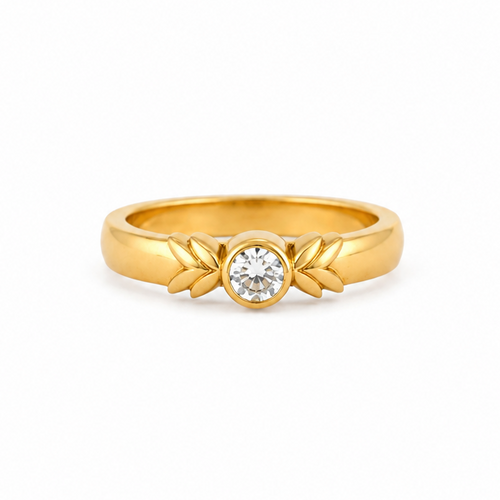 Laurel Solitaire 22KT Gold Ring For Kids