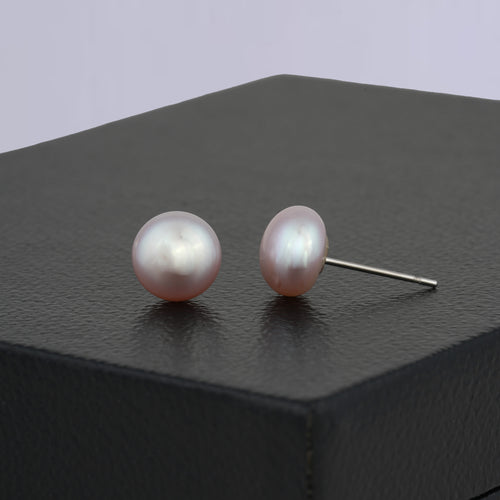 Lavender Pearl Stud Earrings