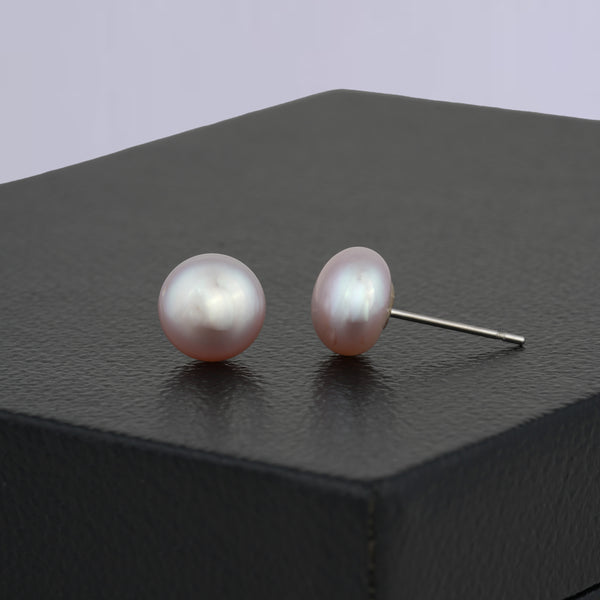 Lavender Pearl Stud Earrings