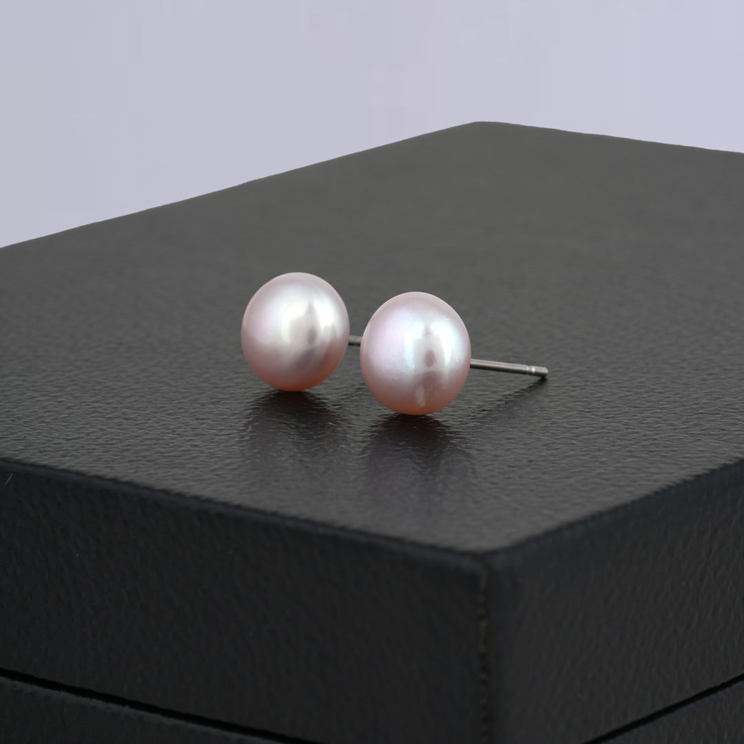 Lavender Pearl Stud Earrings
