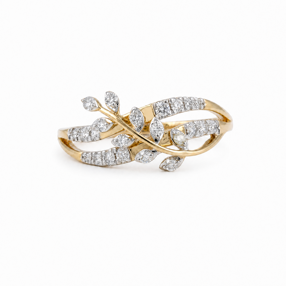 Leafy Glow 14KT Gold Diamond Ring