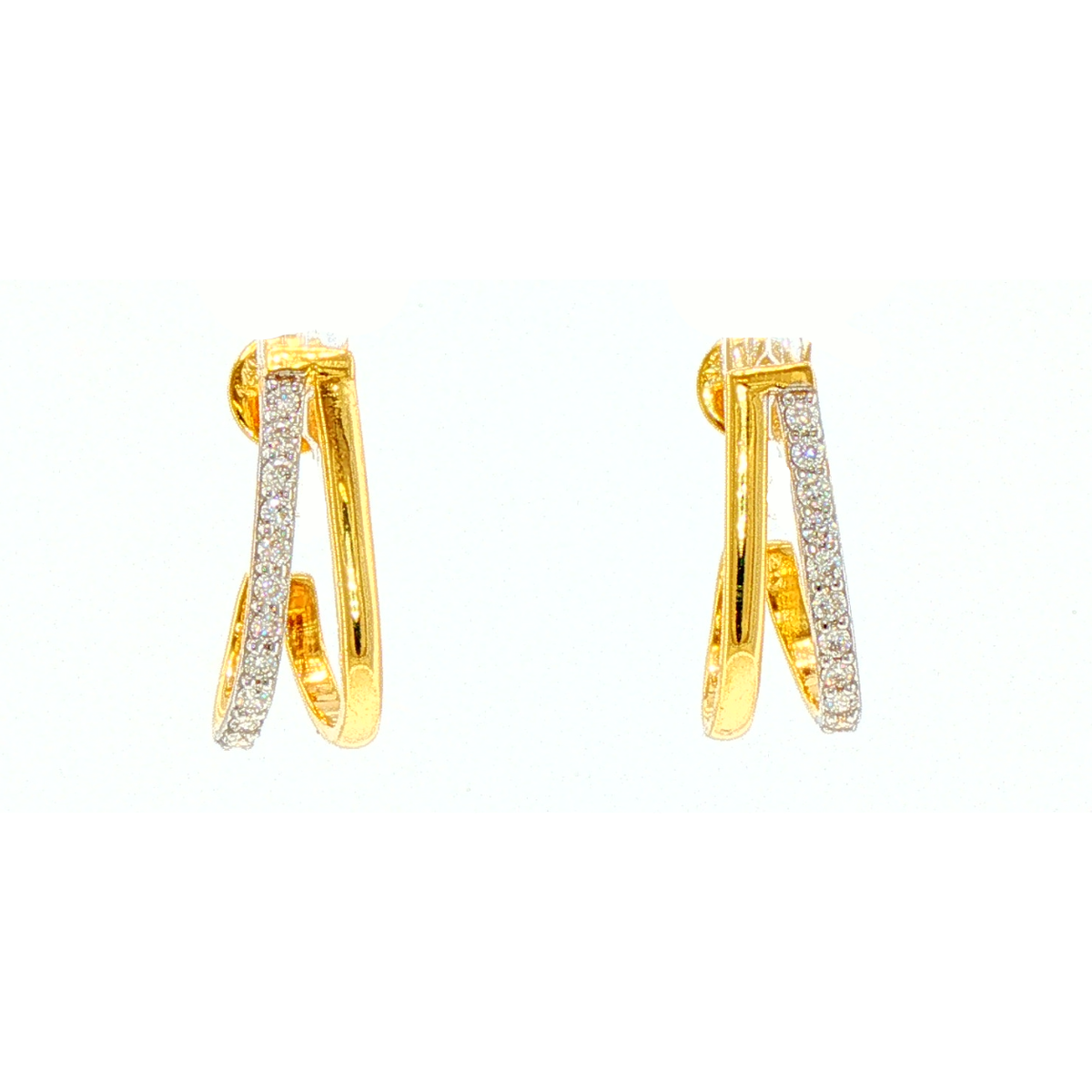 Loop Duo 14KT Lab Grown Diamond Hoop Earrings