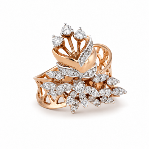 Lumiere Petal 18KT Gold Diamond Ring