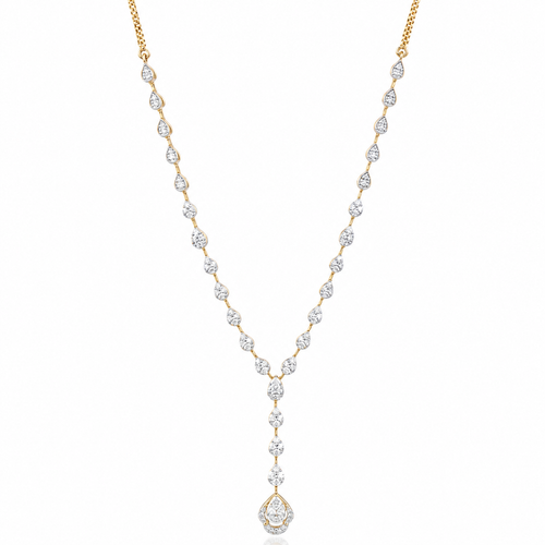 Lustre Trail 14KT Gold Diamond Necklace