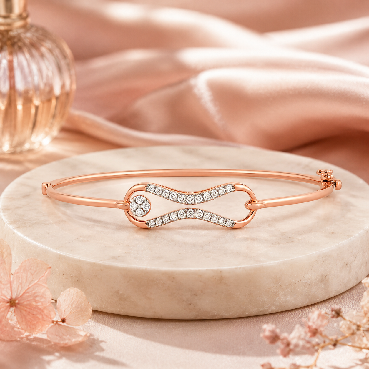 Luxe Infinity 18KT Gold Diamond Kada