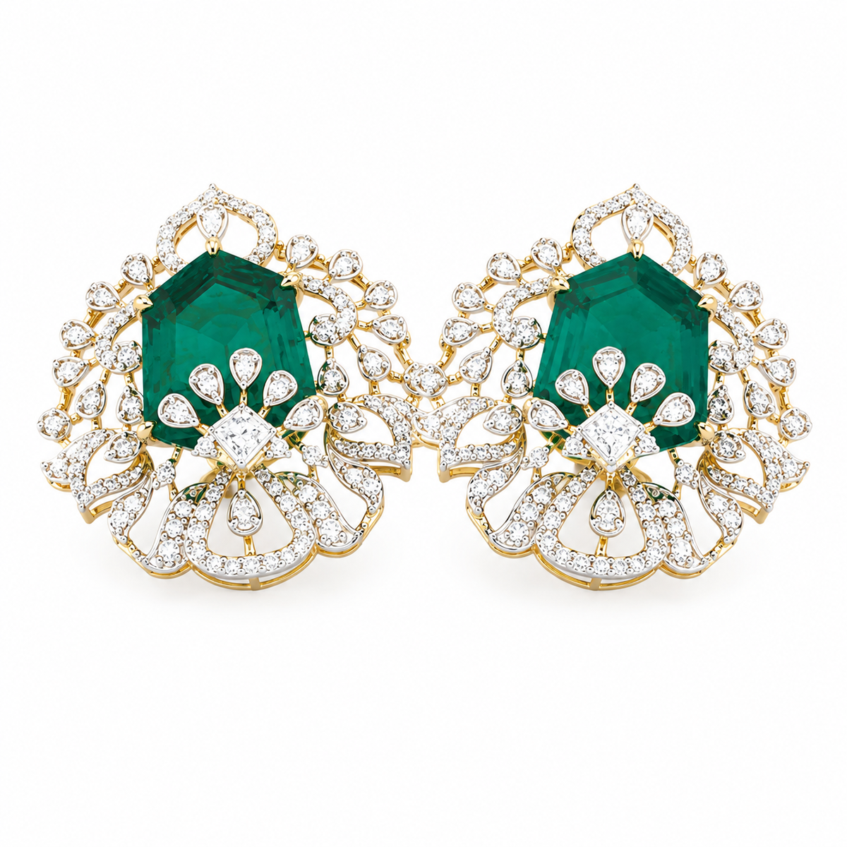 Madhubani 18KT Gold Diamond Stud Earrings