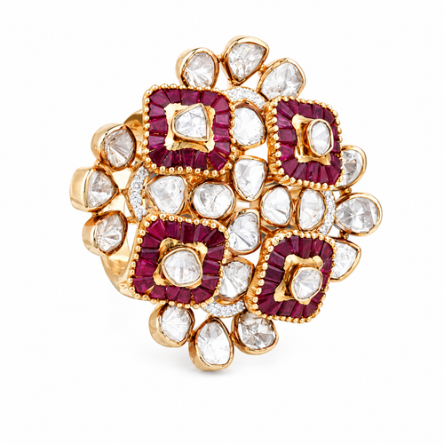 Maharani 18KT Gold Polki Diamond Ring