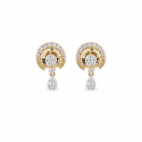 Majestic Flare 14KT Gold Diamond Drop Earrings