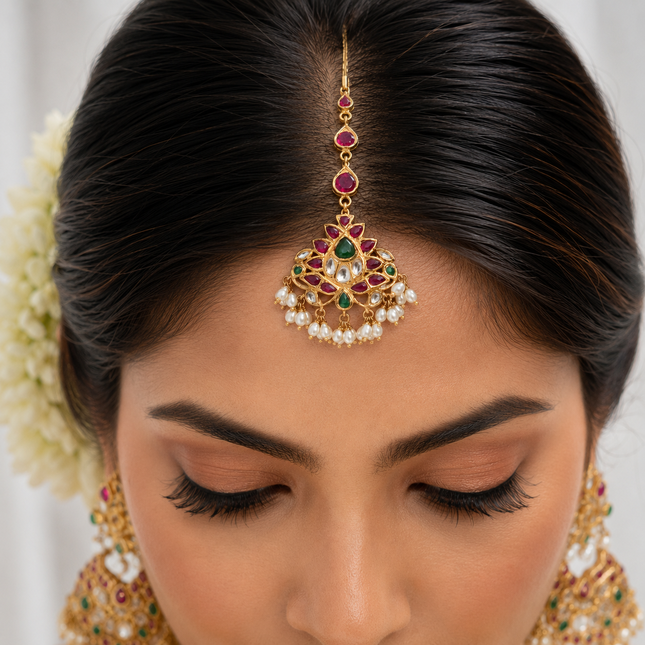 Malini 22KT Gold Kundan Maang Tikka