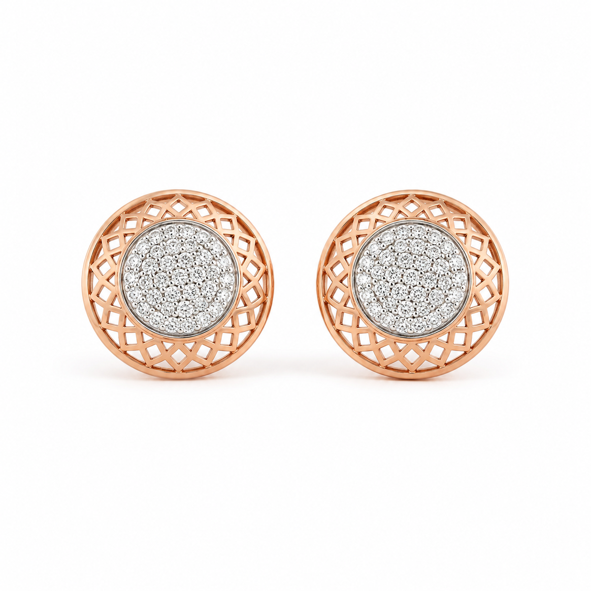 Mandala 18KT Gold Diamond Stud Earrings