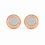 Mandala 18KT Gold Diamond Stud Earrings