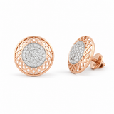 Mandala 18KT Gold Diamond Stud Earrings