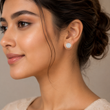 Mandala 18KT Gold Diamond Stud Earrings