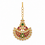 Manikya 22KT Gold Kundan Maang Tikka