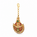 Manikya 22KT Gold Kundan Maang Tikka