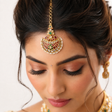 Manikya 22KT Gold Kundan Maang Tikka