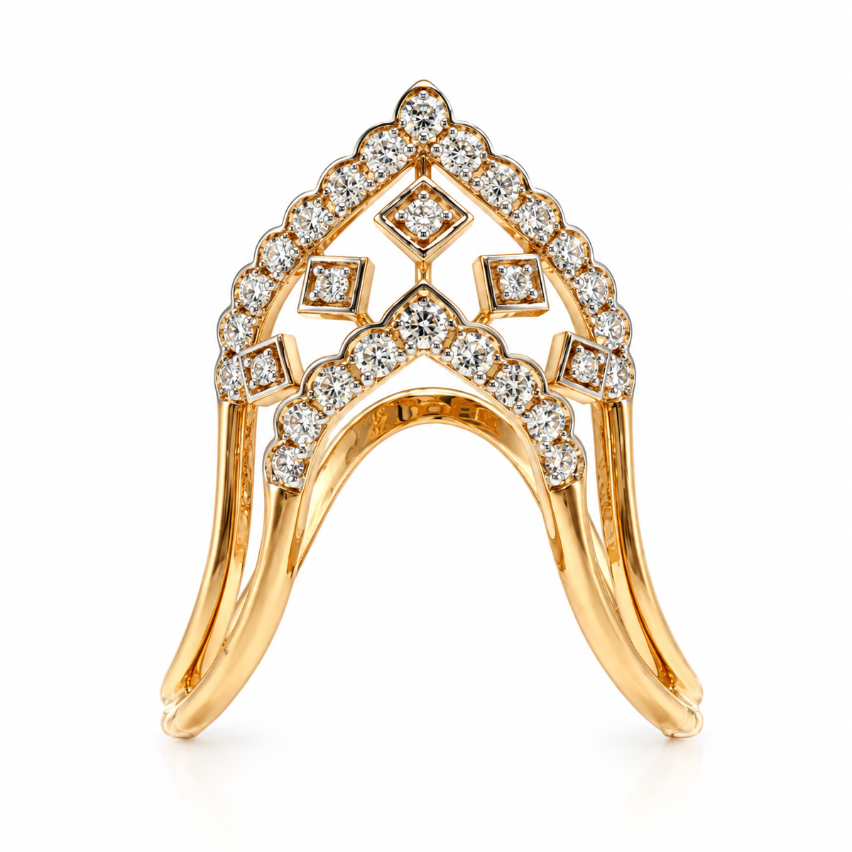 Maria 14KT Gold Diamond Chevron Ring
