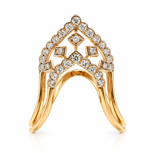 Maria 14KT Gold Diamond Chevron Ring