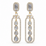 Meena Polki 14KT Gold Diamond Dangle Earrings