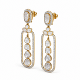 Meena Polki 14KT Gold Diamond Dangle Earrings