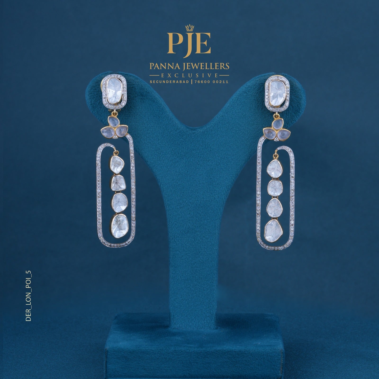 Meena Polki 14KT Gold Diamond Dangle Earrings